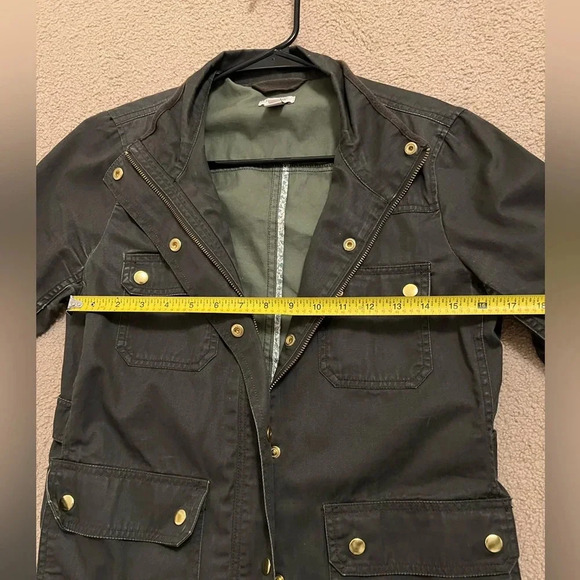 J. Crew | Olive / Army Green Resin-Coated Twill Utility Jacket | Size M - Picture 10 of 12